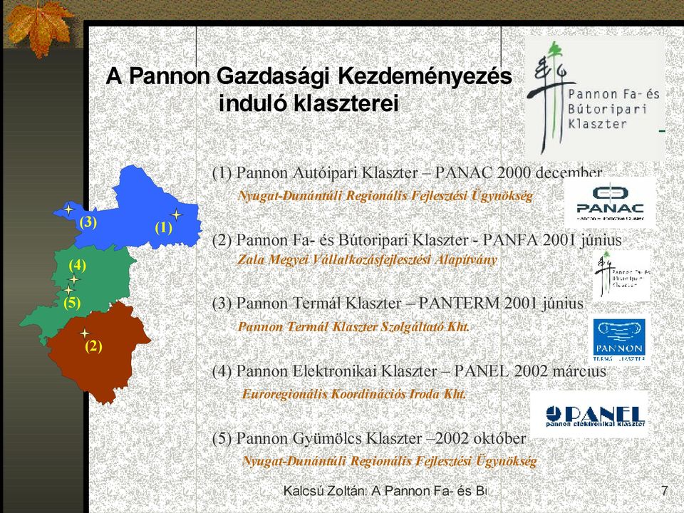 Alapítvány (3) Pannon Termál Klaszter PANTERM 2001 június (5) Pannon Termál Klaszter Szolgáltató Kht.