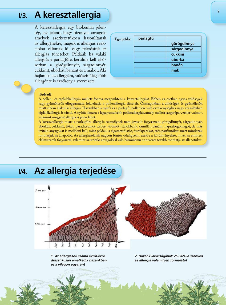 Aki hajlamos az allergiára, valószínűleg több allergénre is érzékeny a szervezete. Egy példa: parlagfû görögdinnye sárgadinnye cukkini uborka banán mák Tudtad?