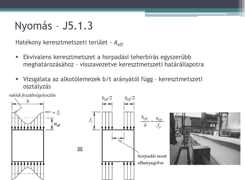 horpadási teherbírás egyszerűbb meghatározásához visszavezetve