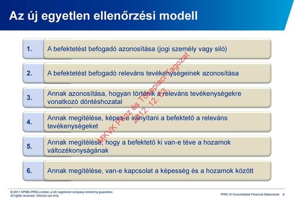 Annak azonosítása, hogyan történik a releváns tevékenységekre vonatkozó döntéshozatal Annak megítélése, képes-e irányítani a