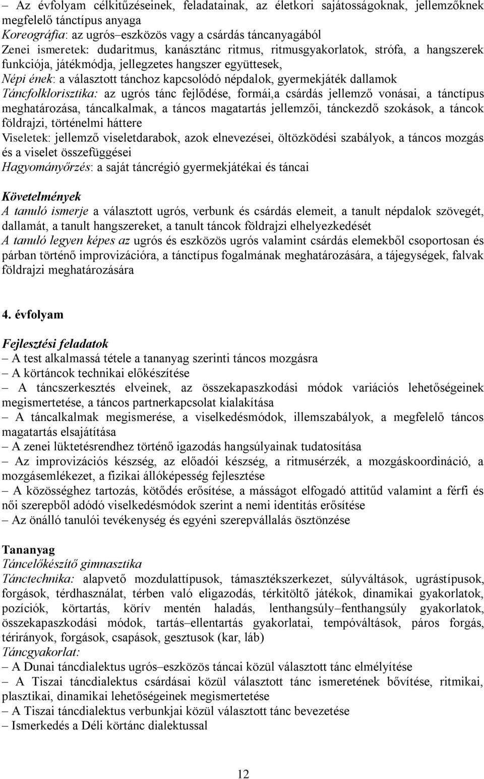 dallamok Táncfolklorisztika: az ugrós tánc fejlődése, formái,a csárdás jellemző vonásai, a tánctípus meghatározása, táncalkalmak, a táncos magatartás jellemzői, tánckezdő szokások, a táncok