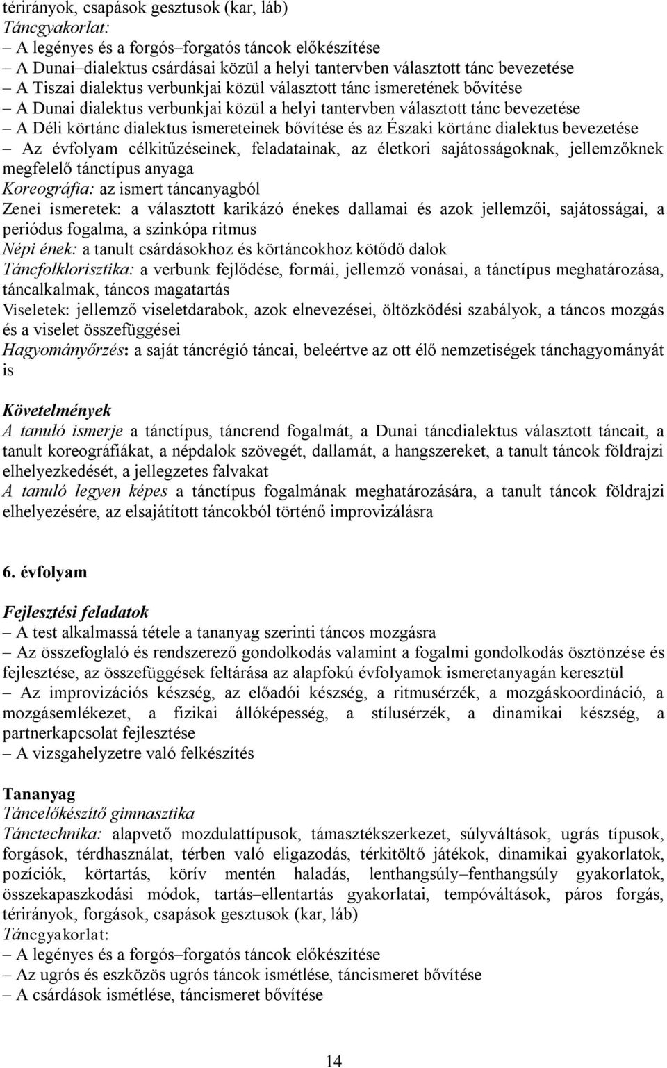 Északi körtánc dialektus bevezetése Az évfolyam célkitűzéseinek, feladatainak, az életkori sajátosságoknak, jellemzőknek megfelelő tánctípus anyaga Koreográfia: az ismert táncanyagból Zenei