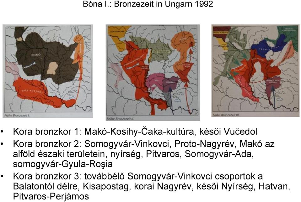 bronzkor 2: Somogyvár-Vinkovci, Proto-Nagyrév, Makó az alföld északi területein, nyírség,