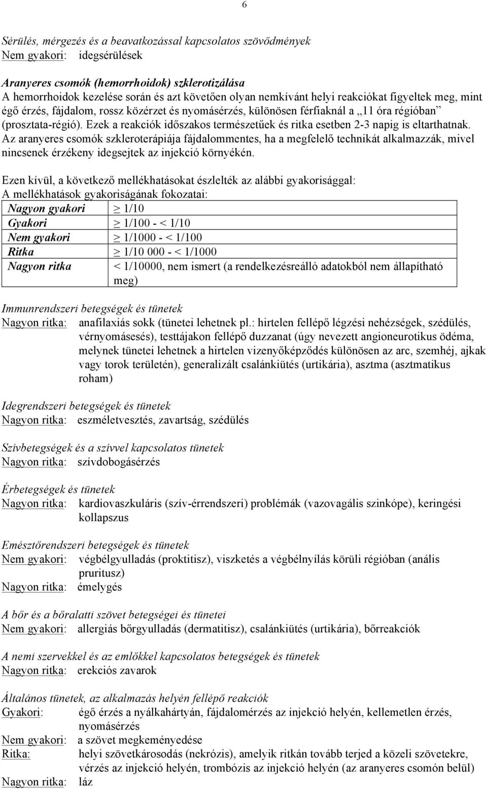 Ezek a reakciók időszakos természetűek és ritka esetben 2-3 napig is eltarthatnak.