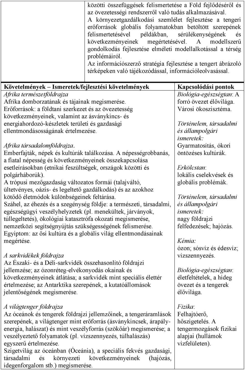 A modellszerű gondolkodás fejlesztése elméleti modellalkotással a térség problémáiról.