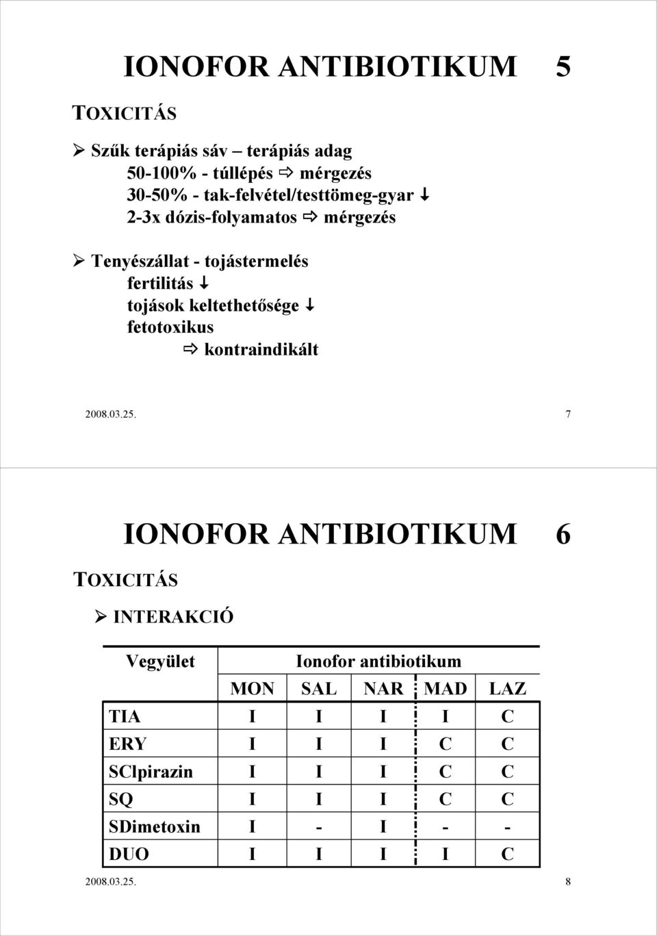 stermelés fertilitás tojások keltethetısége fetotoxikus kontraindikált 2008.03.25.