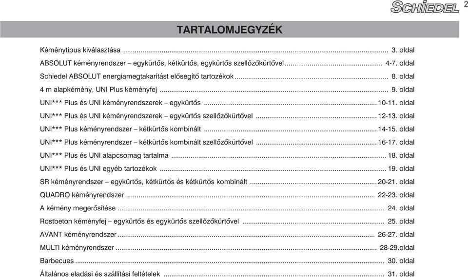 oldal UNI*** Plus kéményrendszer kétkürtôs kombinált... 14-15. oldal UNI*** Plus kéményrendszer kétkürtôs kombinált szellõzõkürtõvel... 16-17. oldal UNI*** Plus és UNI alapcsomag tartalma... 18.