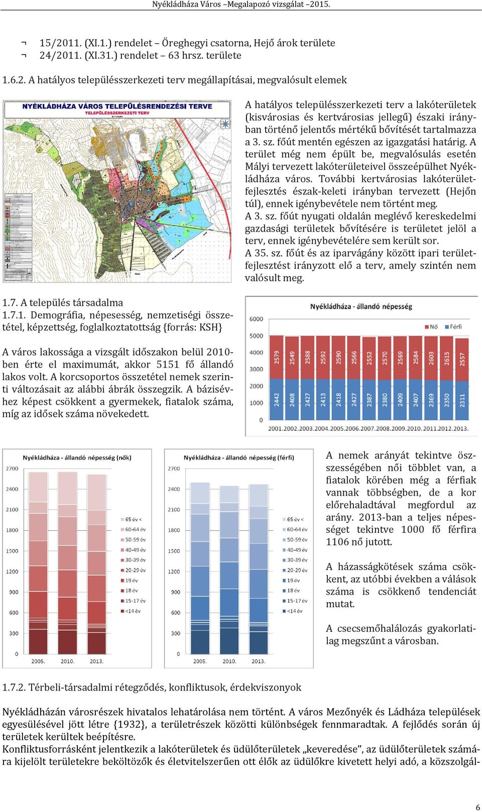 7.1. Demográfia, népesesség, nemzetiségi összetétel, képzettség, foglalkoztatottság {forrás: KSH} A város lakossága a vizsgált időszakon belül 2010- ben érte el maximumát, akkor 5151 fő állandó lakos