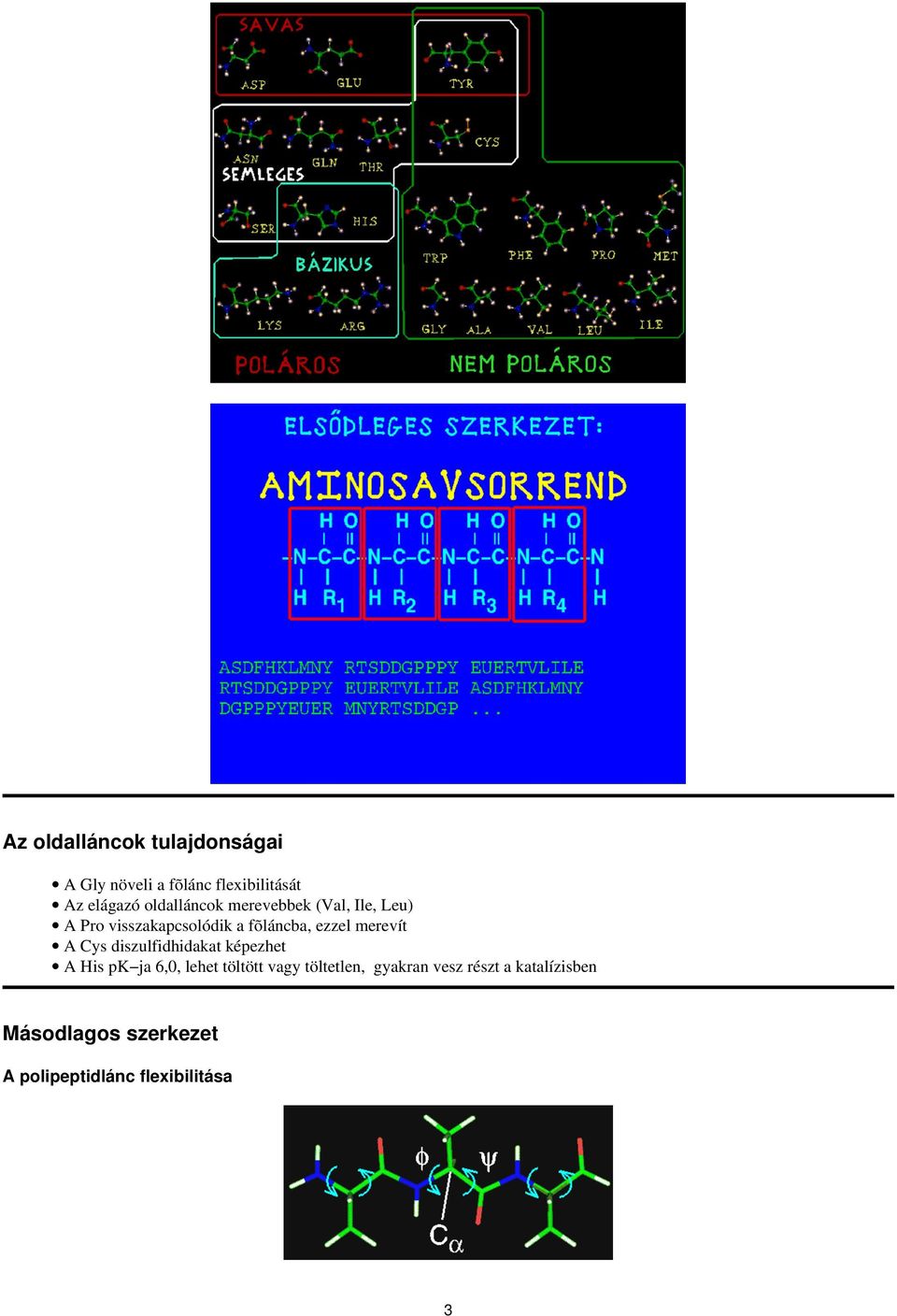 merevít A Cys diszulfidhidakat képezhet A His pk ja 6,0, lehet töltött vagy