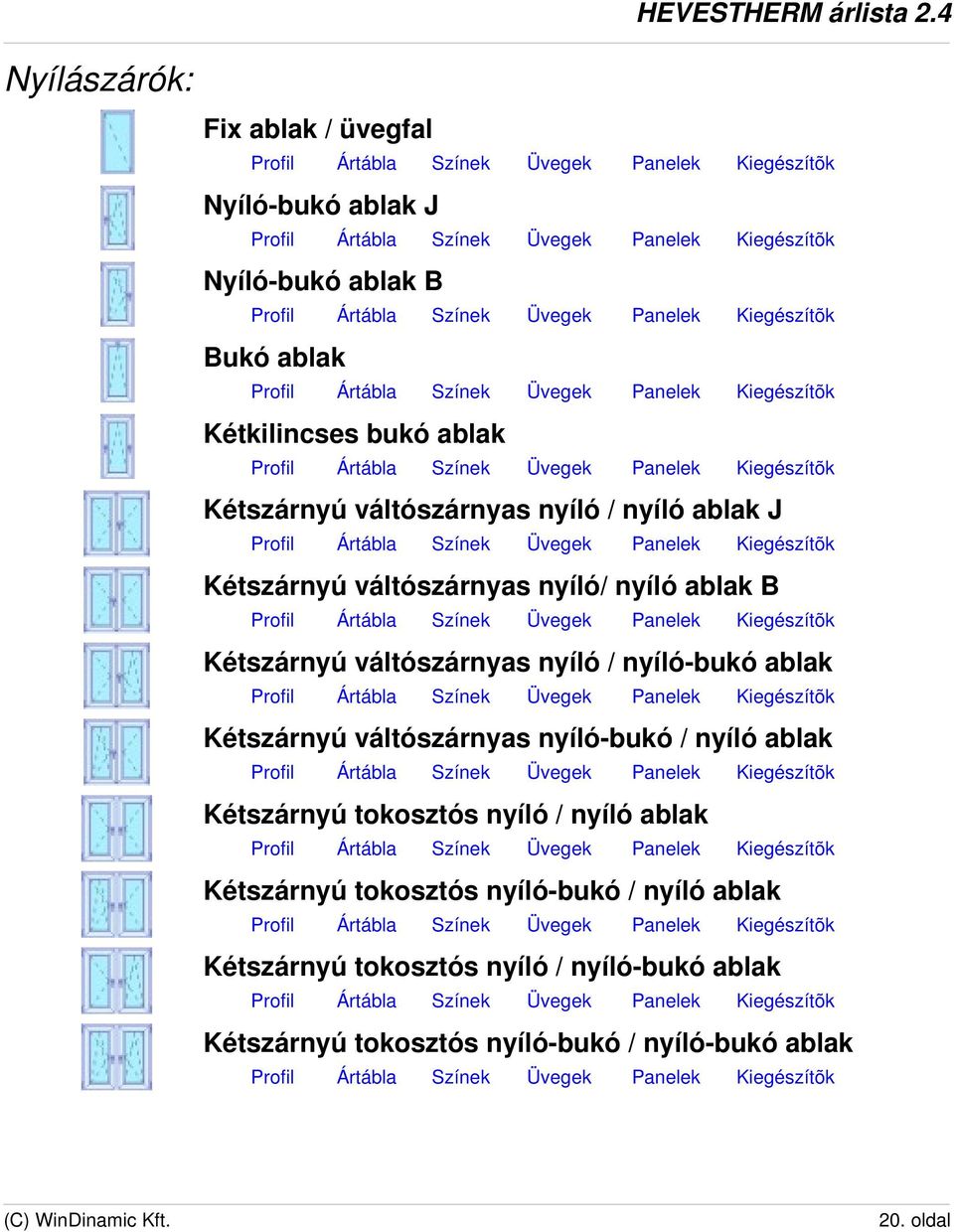 HEVESTHERM árlista PDF Ingyenes letöltés