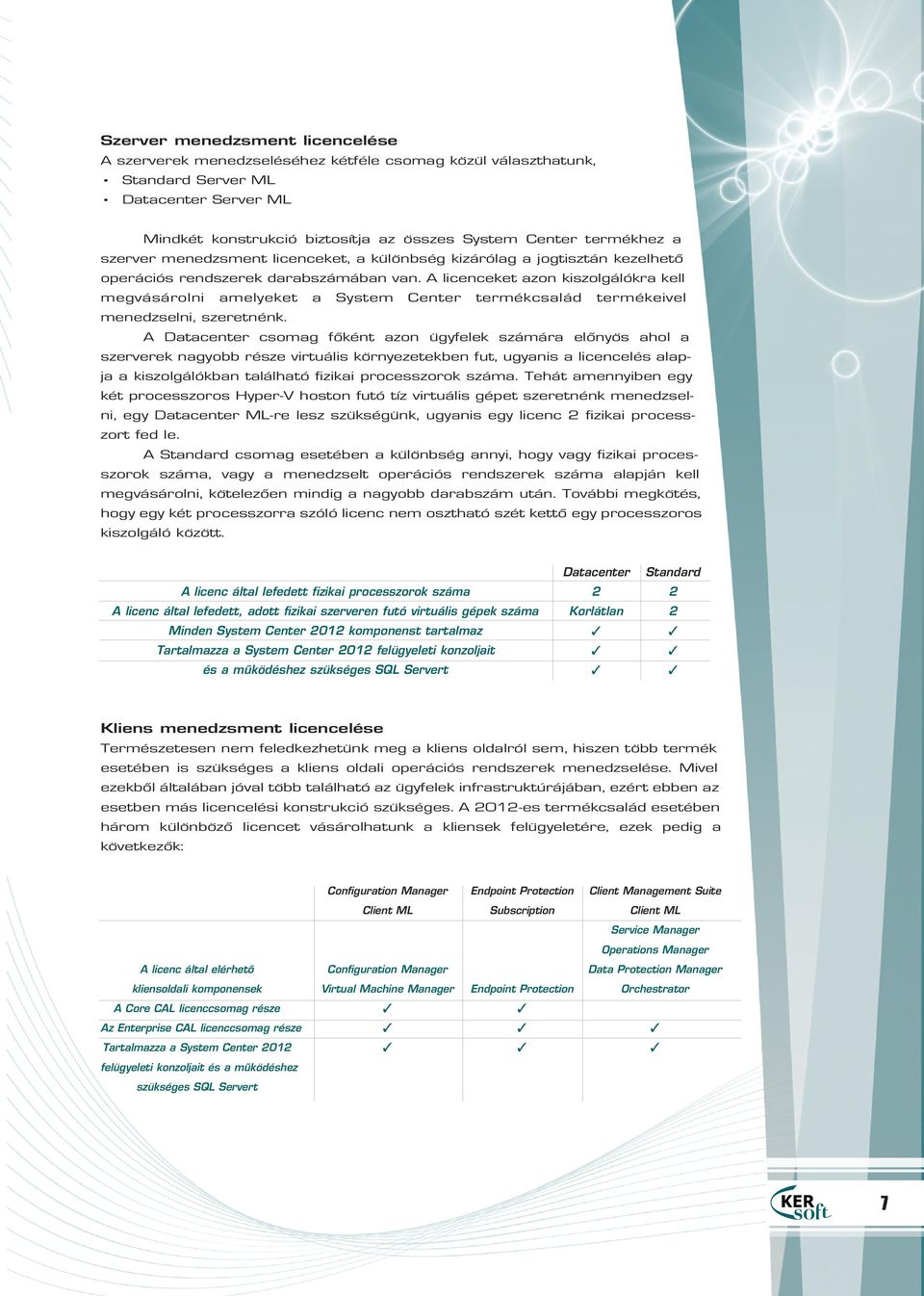 A licenceket azon kiszolgálókra kell megvásárolni amelyeket a System Center termékcsalád termékeivel menedzselni, szeretnénk.