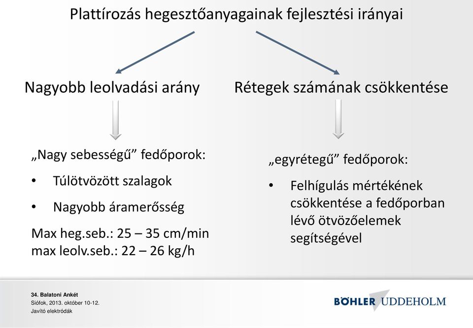 Nagyobb áramerősség Max heg.seb.