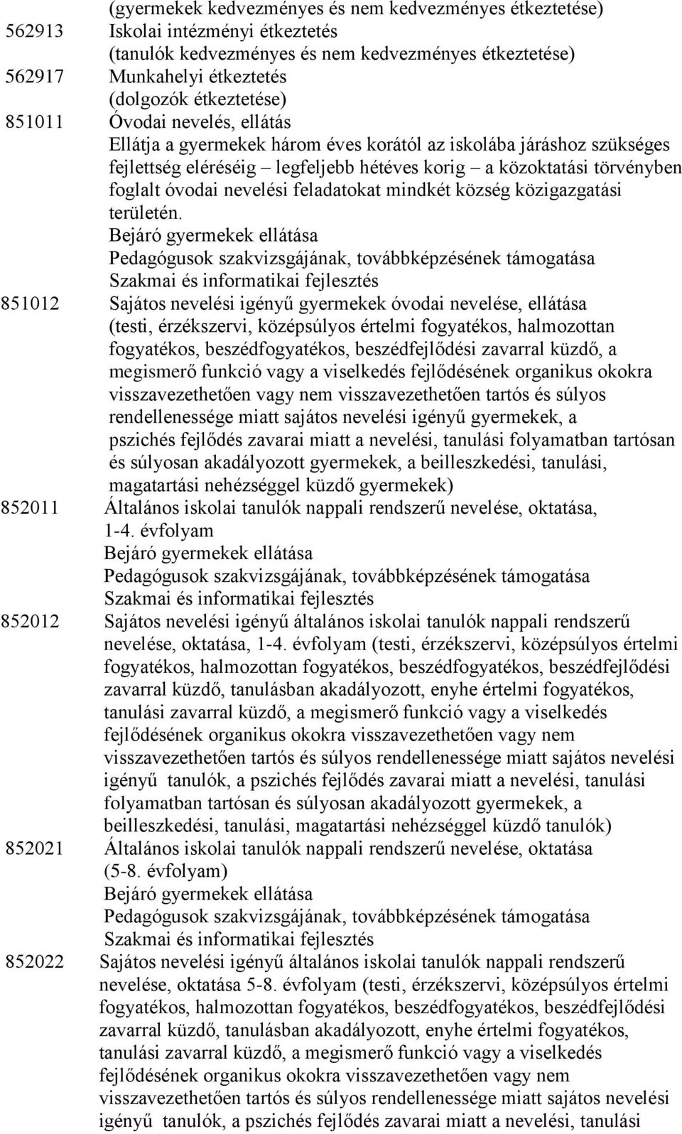 nevelési feladatokat mindkét község közigazgatási területén.
