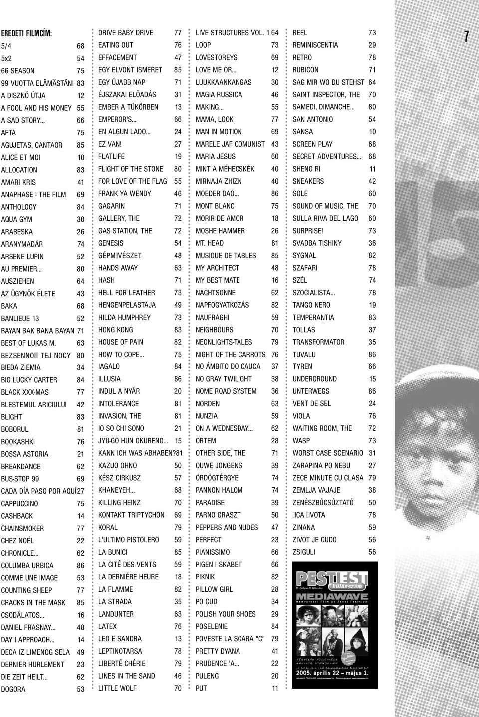 .. 80 AUSZIEHEN 64 AZ ÜGYNÖK ÉLETE 43 BAKA 68 BANLIEUE 13 52 BAYAN BAK BANA BAYAN 71 BEST OF LUKAS M.