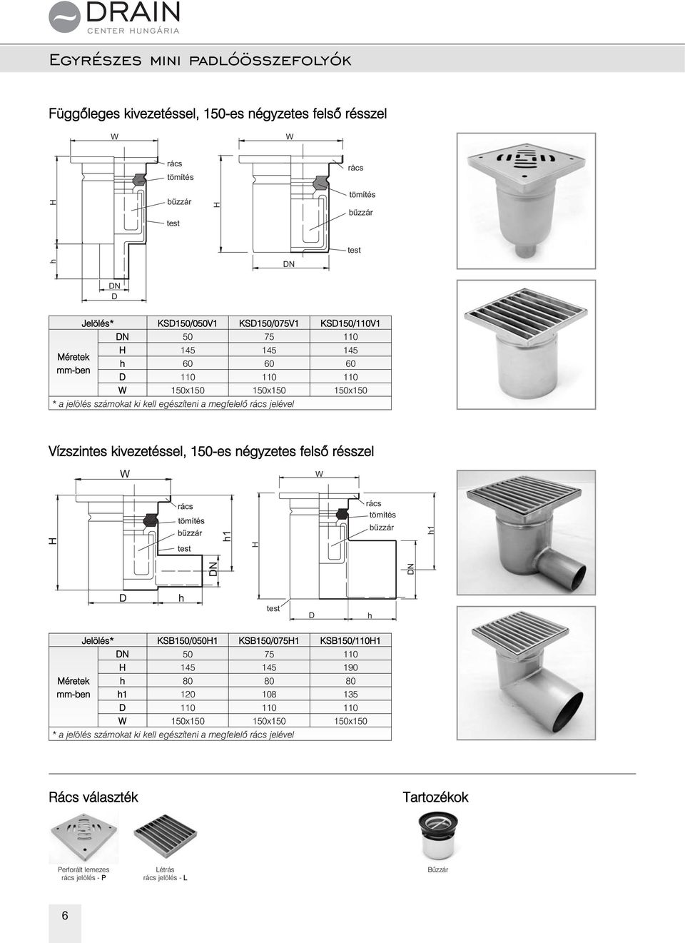 150-es négyzetes felsõ résszel bűzzár h1 D h Jelölés* KSB150/0501 KSB150/0751 KSB150/1101 50 75 110 145 145 190 h 80 80 80 h1 120 108 135 D 110 110 110