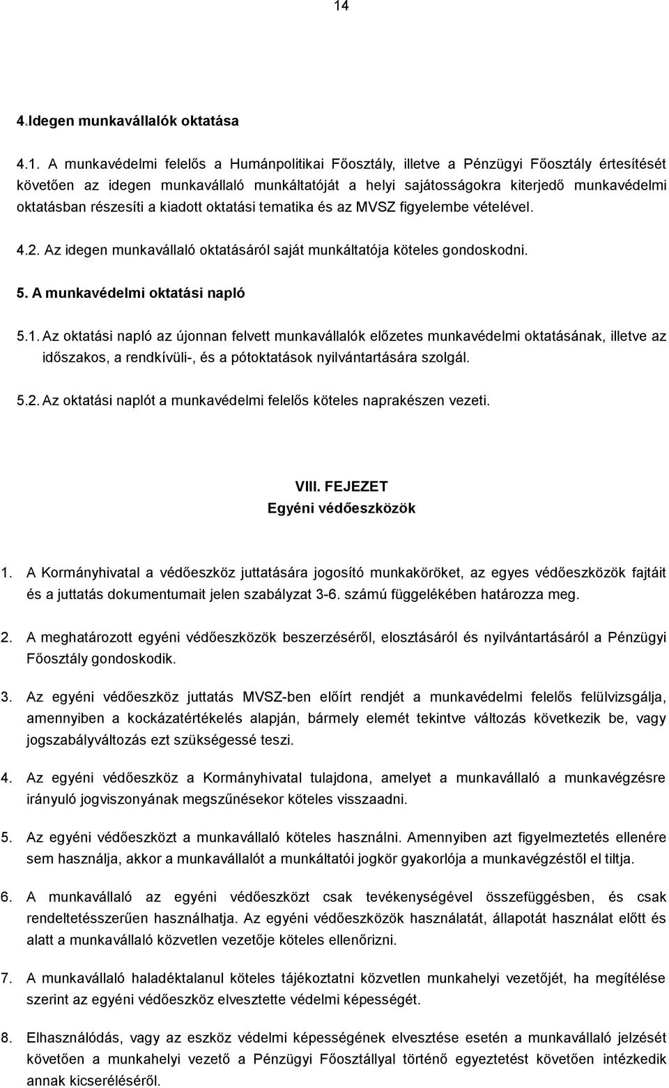 5. A munkavédelmi oktatási napló 5.1.