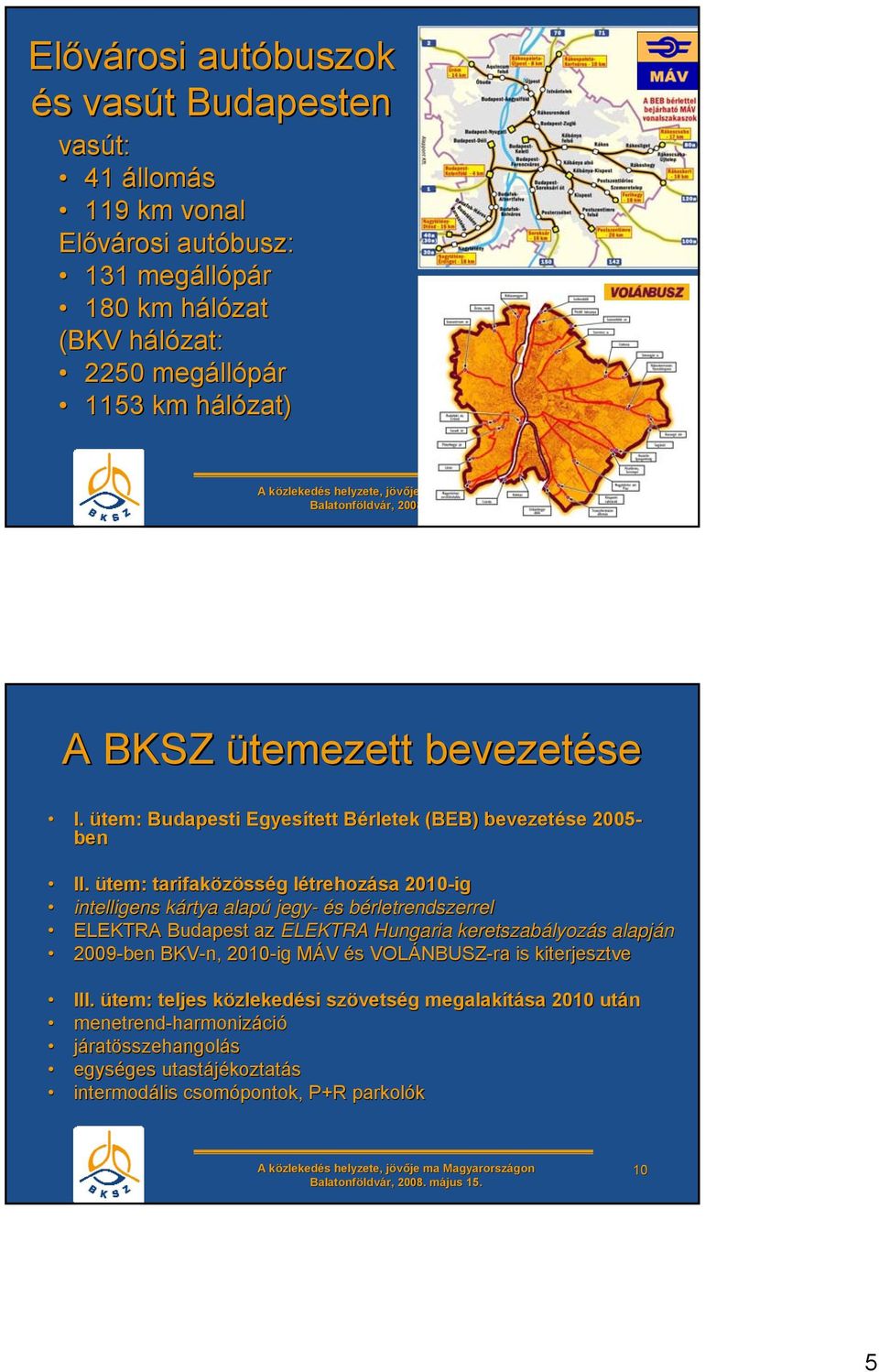 ütem: tarifaközöss sség g létrehozl trehozása 2010-ig intelligens kártya k alapú jegy- és s bérletrendszerrelb ELEKTRA Budapest az ELEKTRA Hungaria keretszabályoz lyozás s alapján 2009-ben