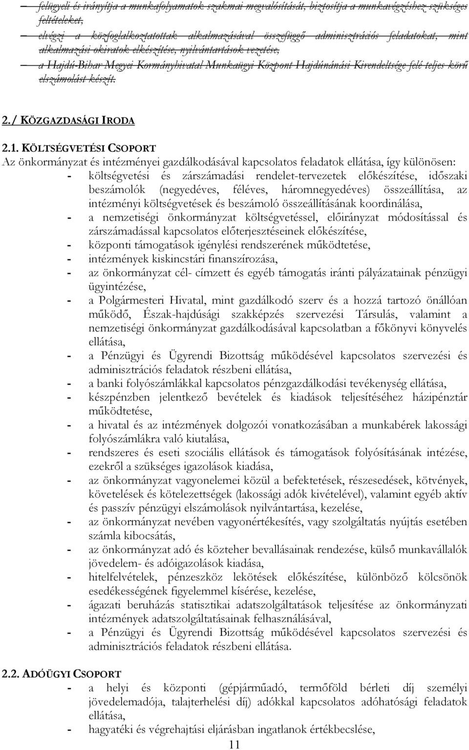 / KÖZGAZDASÁGI IRODA 2.1.