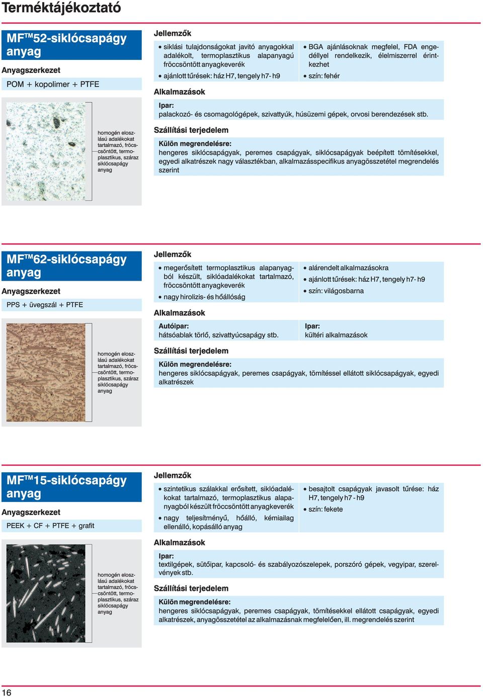 peremes csapágyak, siklócsapágyak beépített tömítésekkel, egyedi alkatrészek nagy választékban, alkalmazásspecifikus összetétel megrendelés szerint szín: fehér palackozó- és csomagológépek,