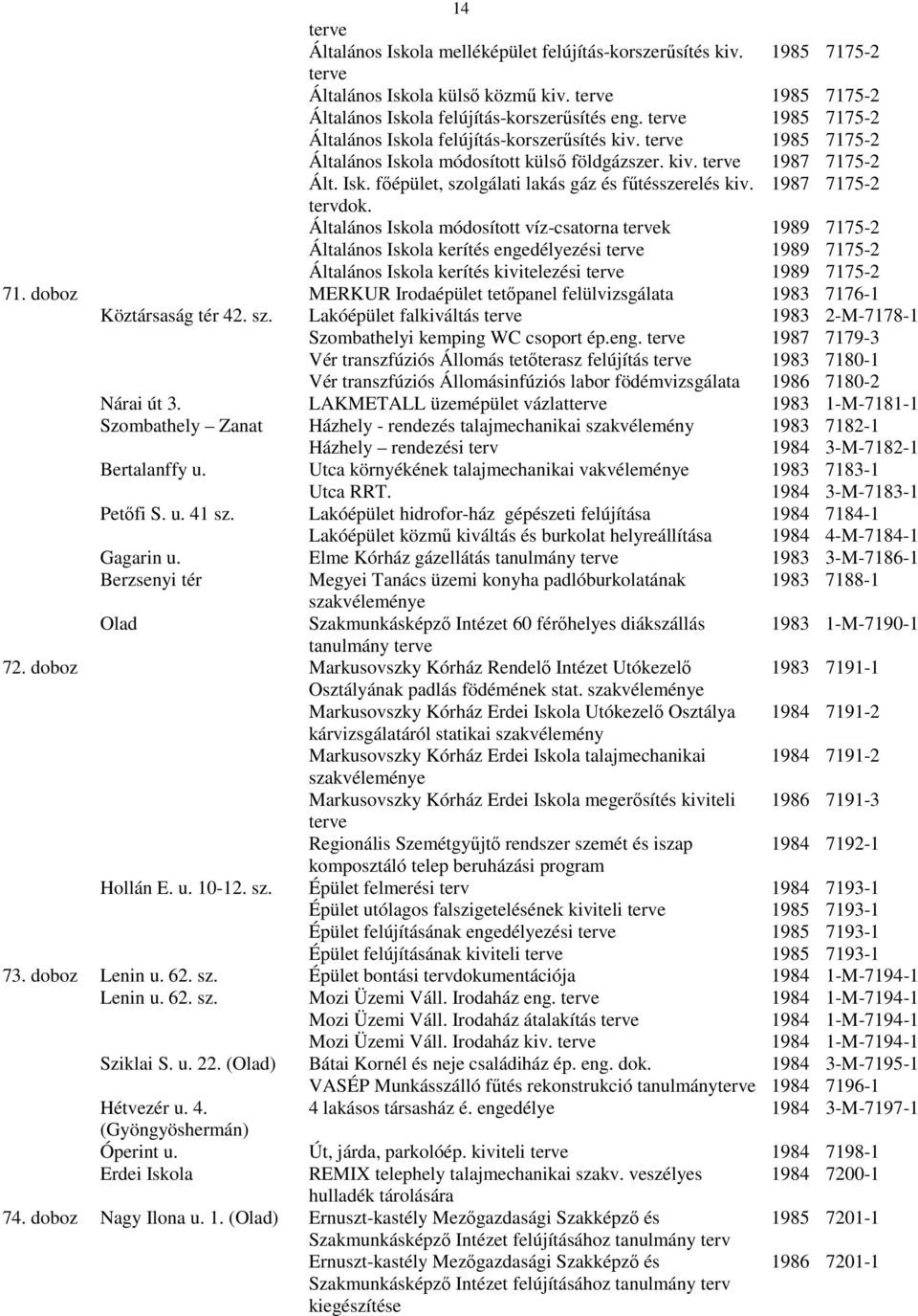 Általános Iskola felújításkorszerősítés eng. Általános Iskola felújításkorszerősítés kiv. Általános Iskola módosított külsı földgázszer. kiv. Ált. Isk. fıépület, szolgálati lakás gáz és főtésszerelés kiv.