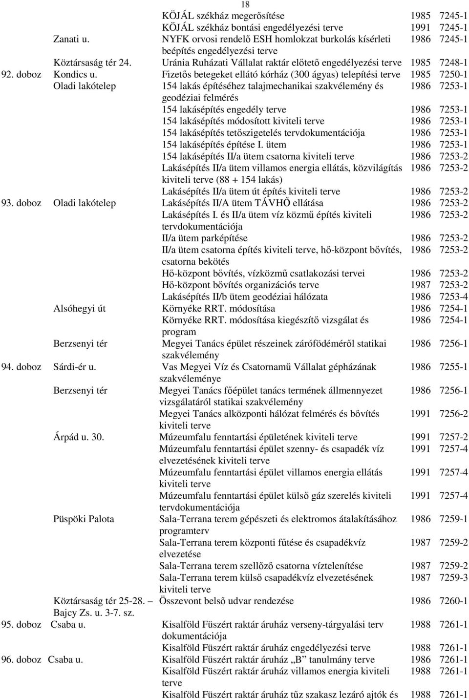 Fizetıs betegeket ellátó kórház (300 ágyas) telepítési Oladi lakótelep 154 lakás építéséhez talajmechanikai szakvélemény és geodéziai felmérés 154 lakásépítés engedély 154 lakásépítés módosított