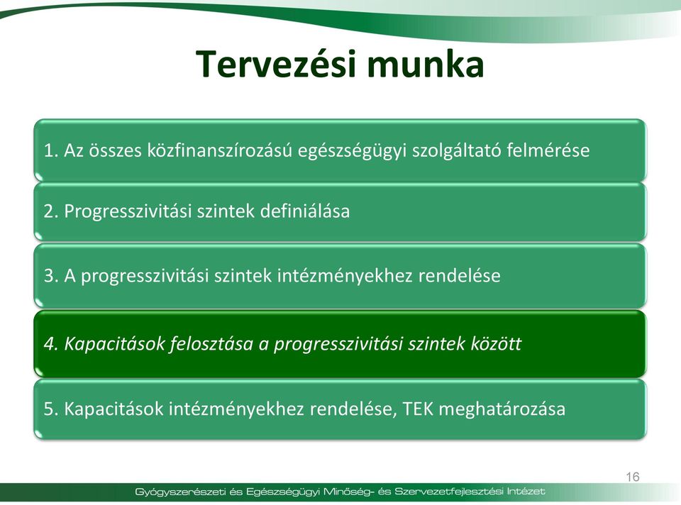 Progresszivitási szintek definiálása 3.