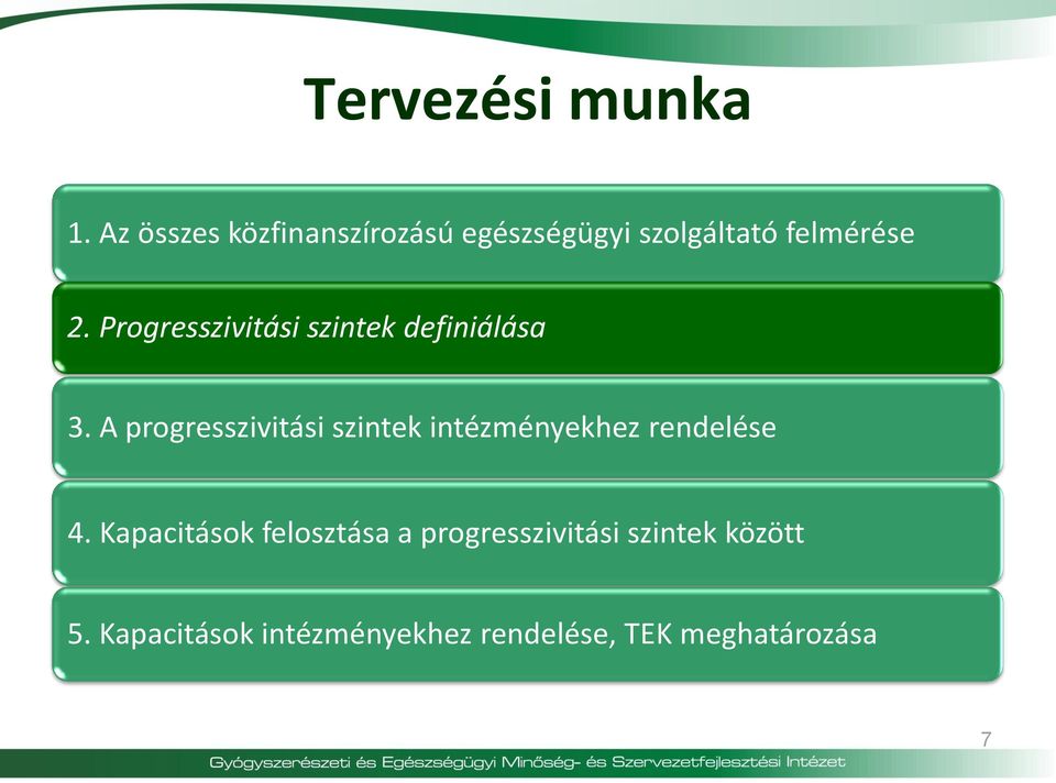 Progresszivitási szintek definiálása 3.