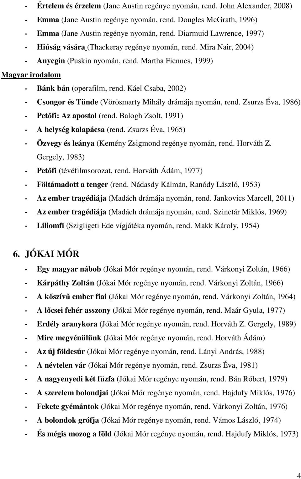 Káel Csaba, 2002) - Csongor és Tünde (Vörösmarty Mihály drámája nyomán, rend. Zsurzs Éva, 1986) - Petőfi: Az apostol (rend. Balogh Zsolt, 1991) - A helység kalapácsa (rend.