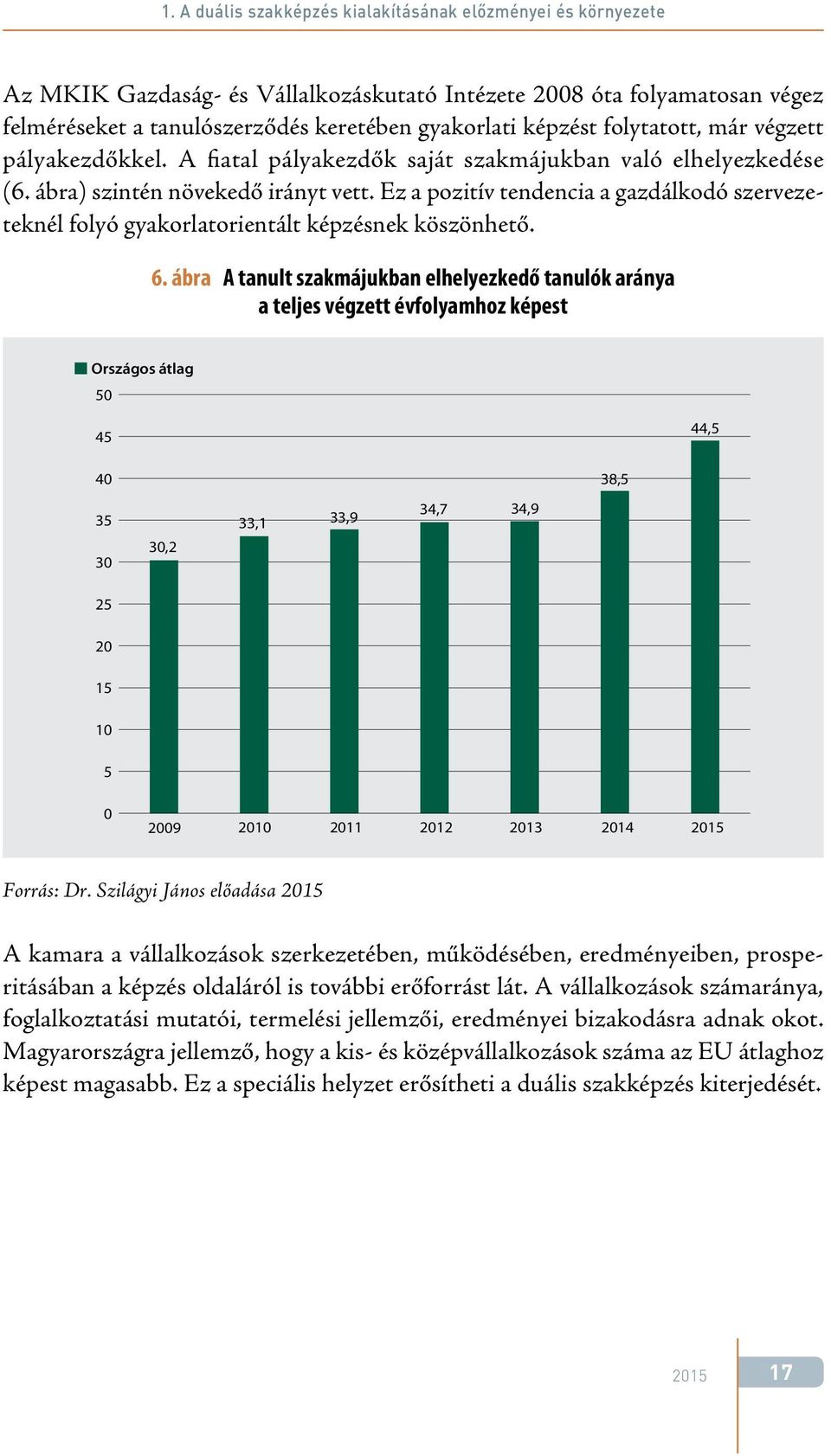 Ez a pozitív tendencia a gazdálkodó szervezeteknél folyó gyakorlatorientált képzésnek köszönhető. 6.