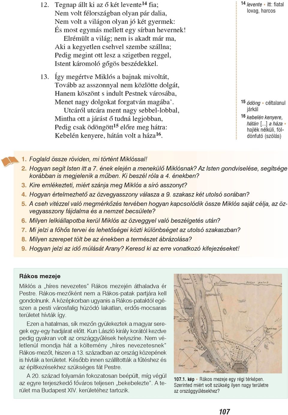 Így megértve Miklós a bajnak mivoltát, Tovább az asszonnyal nem közlötte dolgát, Hanem köszönt s indult Pestnek városába, Menet nagy dolgokat forgatván magába.
