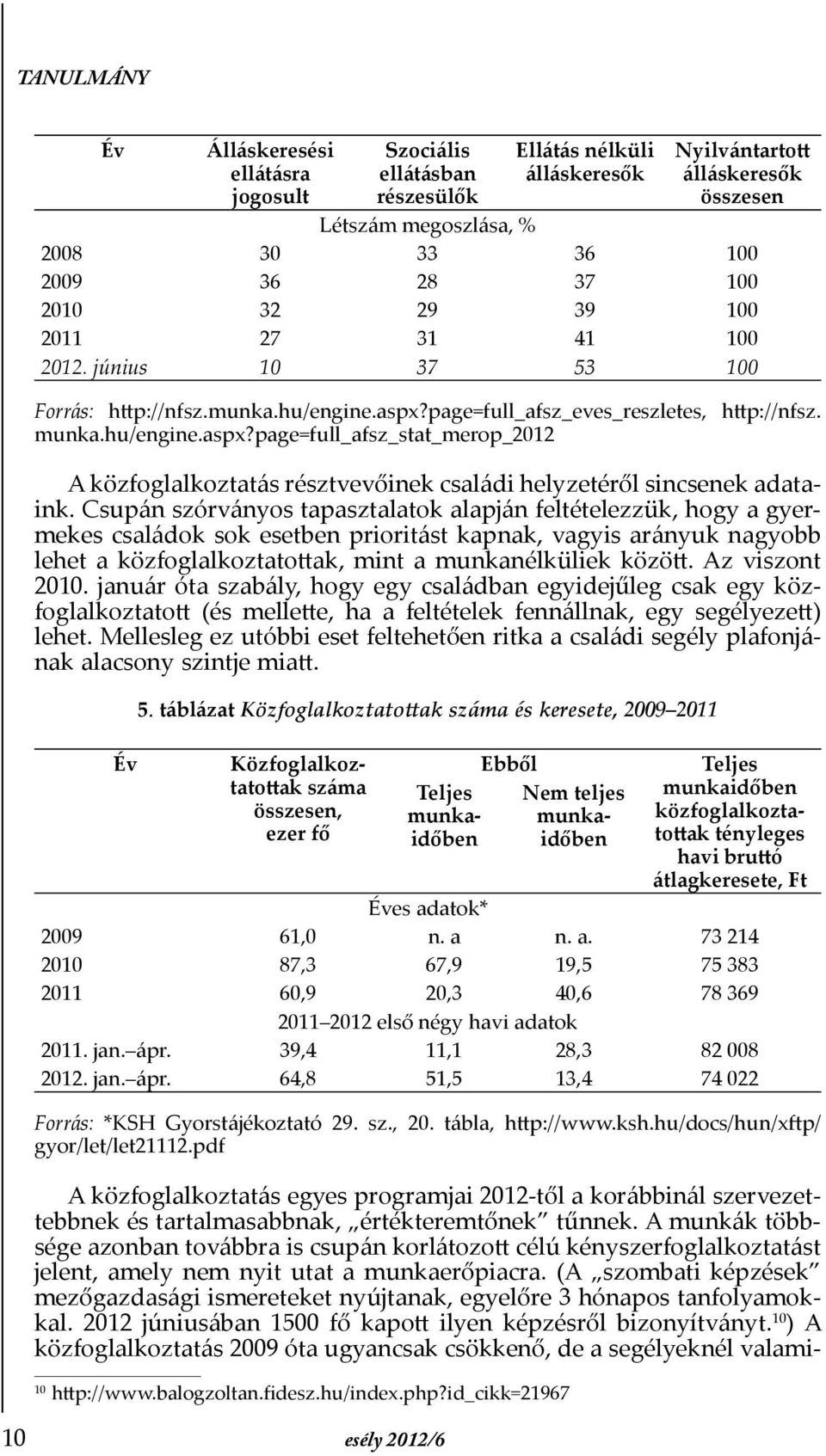 page=full_afsz_eves_reszletes, http://nfsz. munka.hu/engine.aspx?page=full_afsz_stat_merop_2012 A közfoglalkoztatás résztvevőinek családi helyzetéről sincsenek adataink.