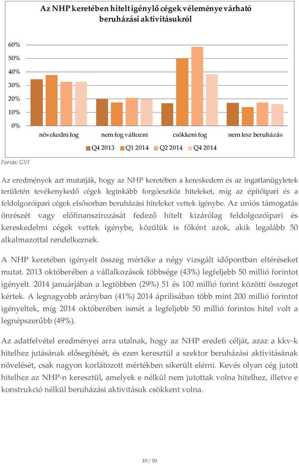 Az uniós támogatás önrészét vagy előfinanszírozását fedező hitelt kizárólag feldolgozóipari és kereskedelmi cégek vettek igénybe, közülük is főként azok, akik legalább 50 alkalmazottal rendelkeznek.