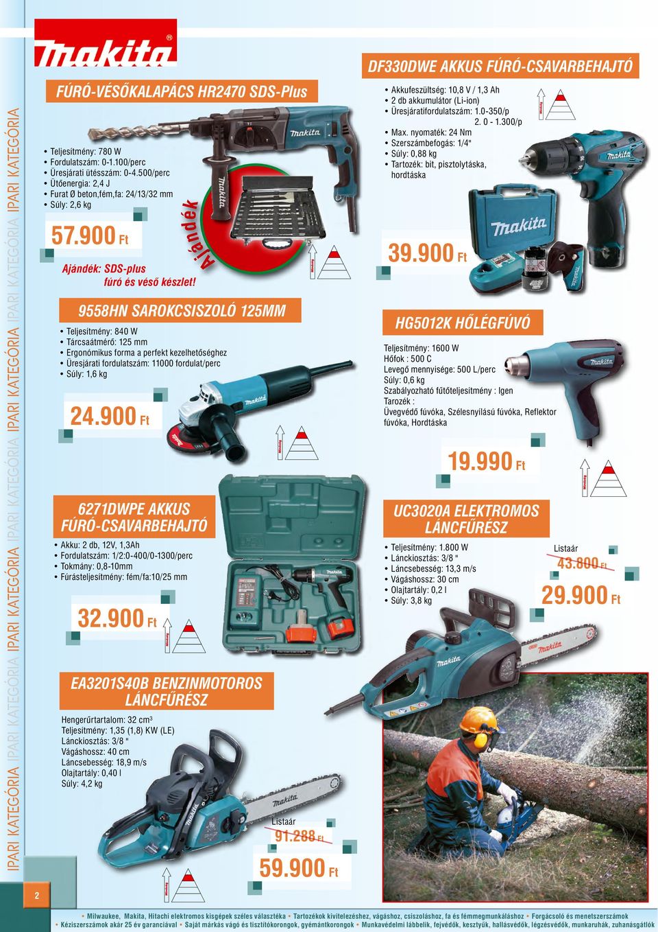 9558HN sarokcsiszoló 125mm Teljesítmény: 840 W Tárcsaátmérő: 125 mm Ergonómikus forma a perfekt kezelhetőséghez Üresjárati fordulatszám: 11000 fordulat/perc Súly: 1,6 kg 24.