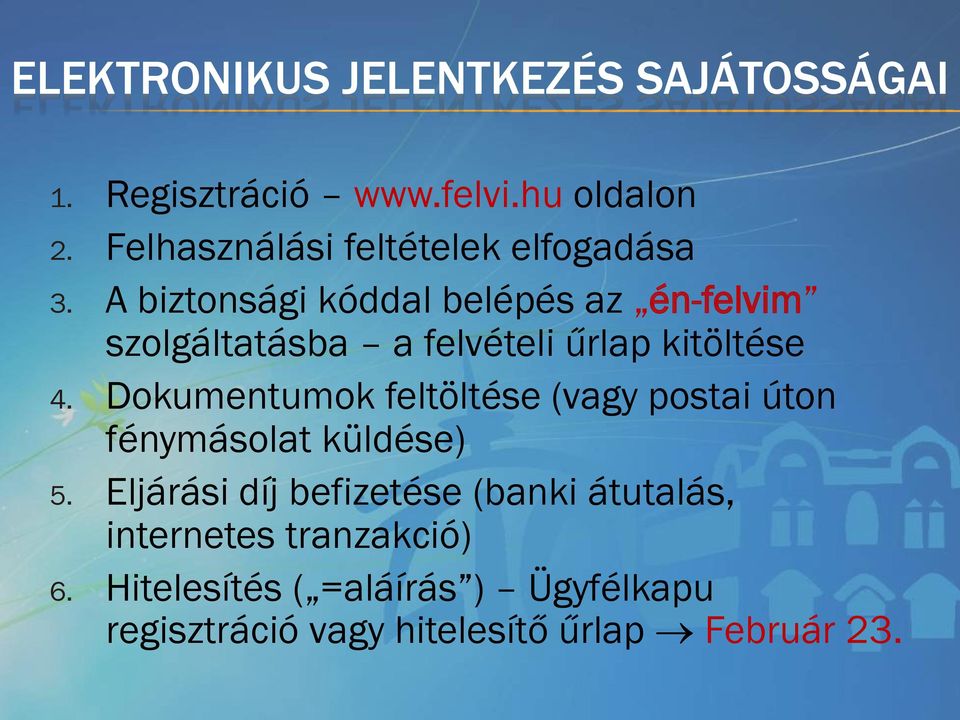 A biztonsági kóddal belépés az én-felvim szolgáltatásba a felvételi űrlap kitöltése 4.