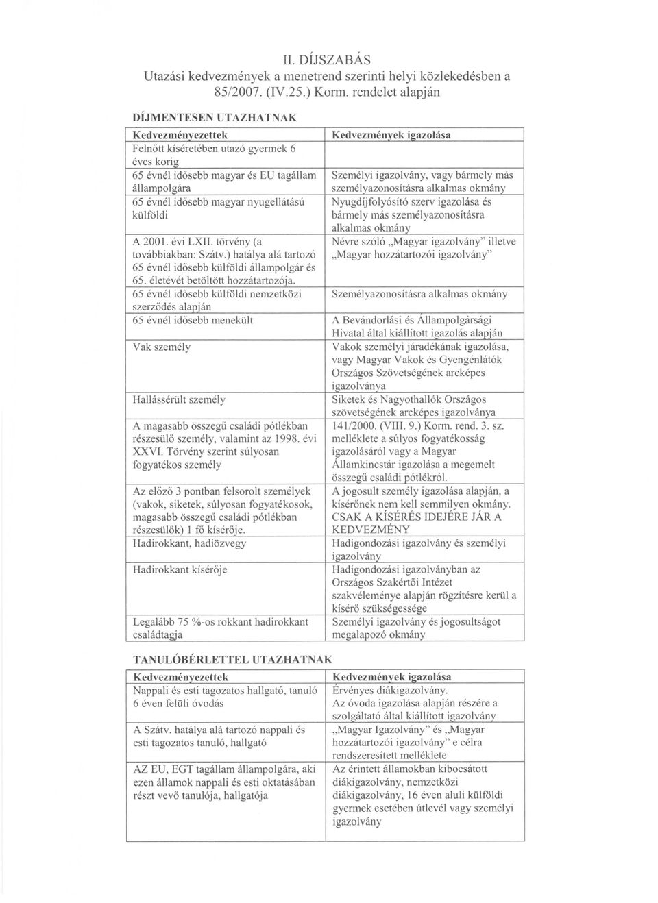 külfóldi A 2001. évi LXII. törvény (a továbbiakban: Szátv.) hatálya alá tartozó 65 évnél idősebb külfóldi állampolgár és 65. életévét betöltött hozzátartozója.