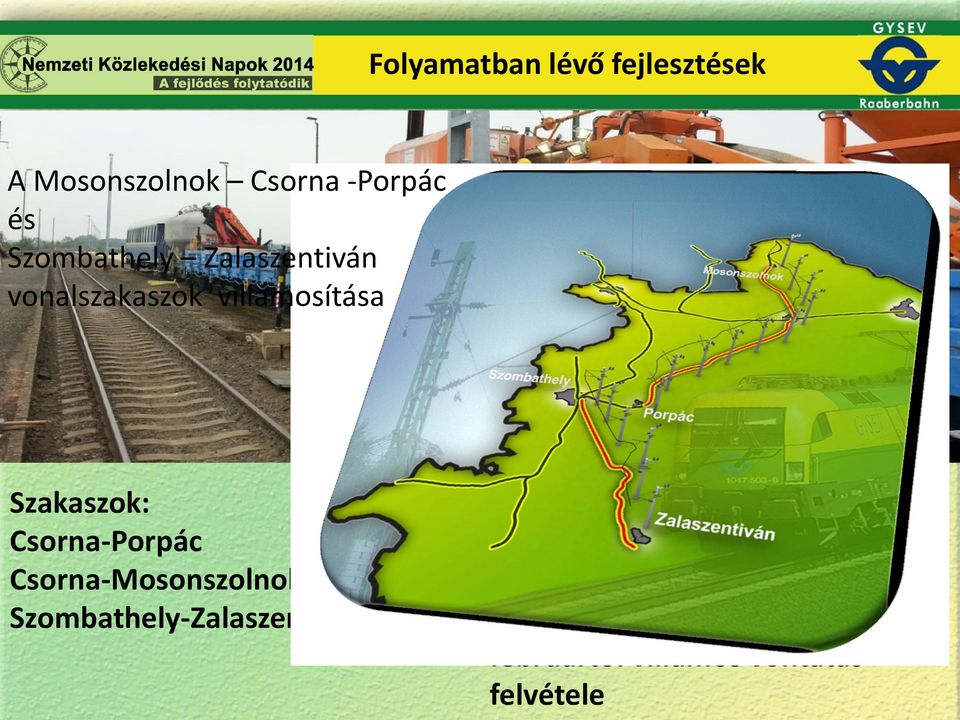 Csorna-Mosonszolnok Szombathely-Zalaszentiván Kivitelezés megkezdése: 2014