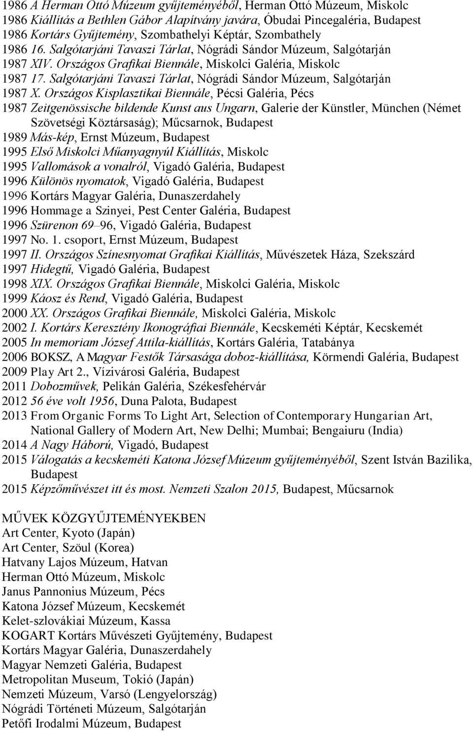 Salgótarjáni Tavaszi Tárlat, Nógrádi Sándor Múzeum, Salgótarján 1987 X.
