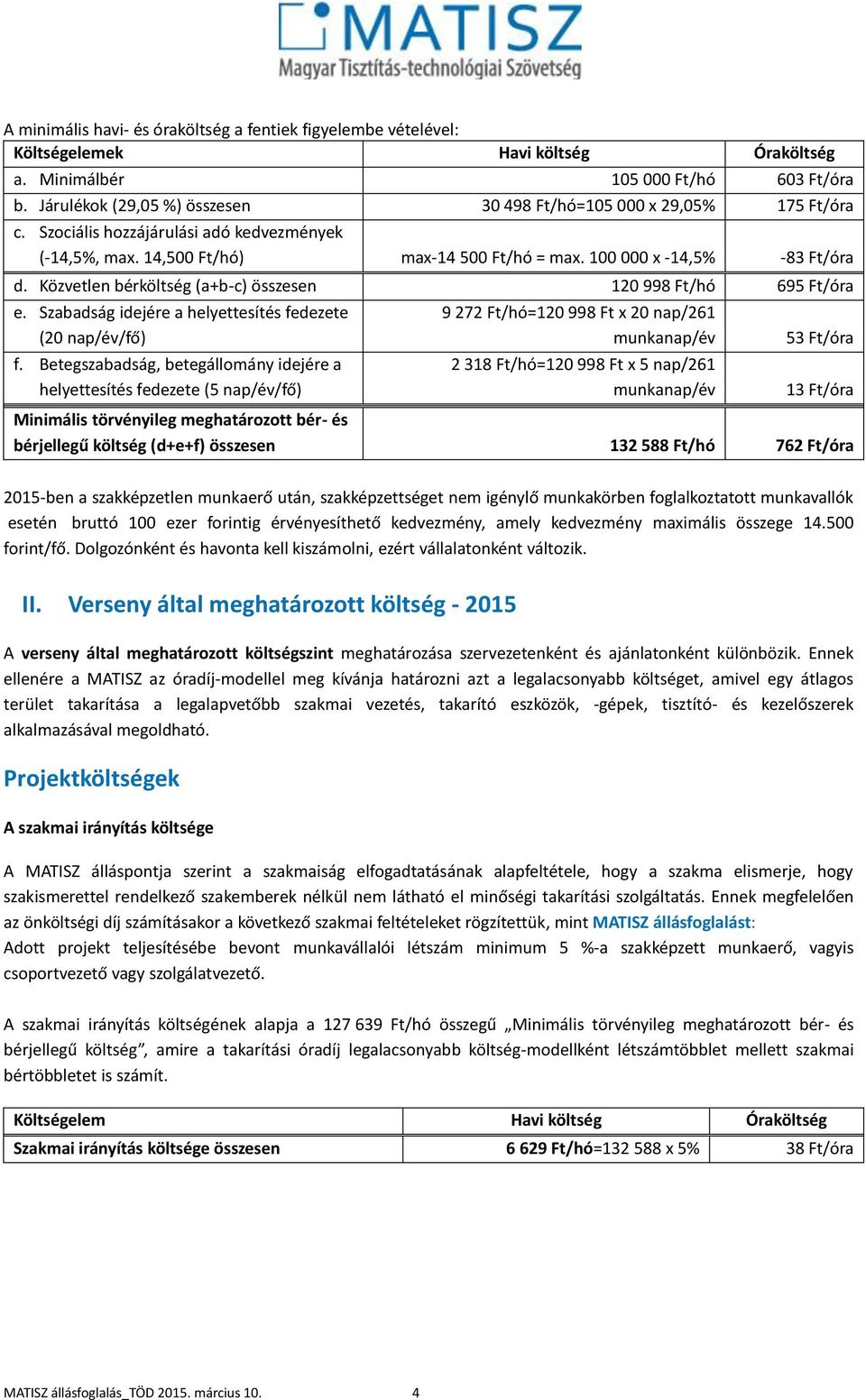 Szabadság idejére a helyettesítés fedezete (20 nap/év/fő) f.