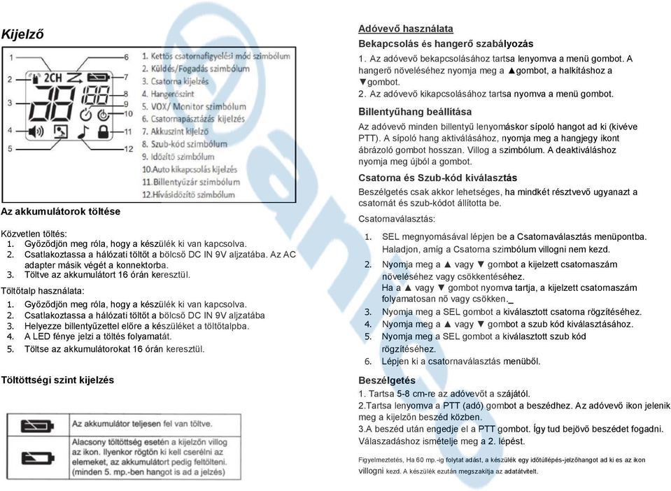 Csatlakoztassa a hálózati töltőt a bölcső DC IN 9V aljzatába 3. Helyezze billentyűzettel előre a készüléket a töltőtalpba. 4. A LED fénye jelzi a töltés folyamatát. 5.