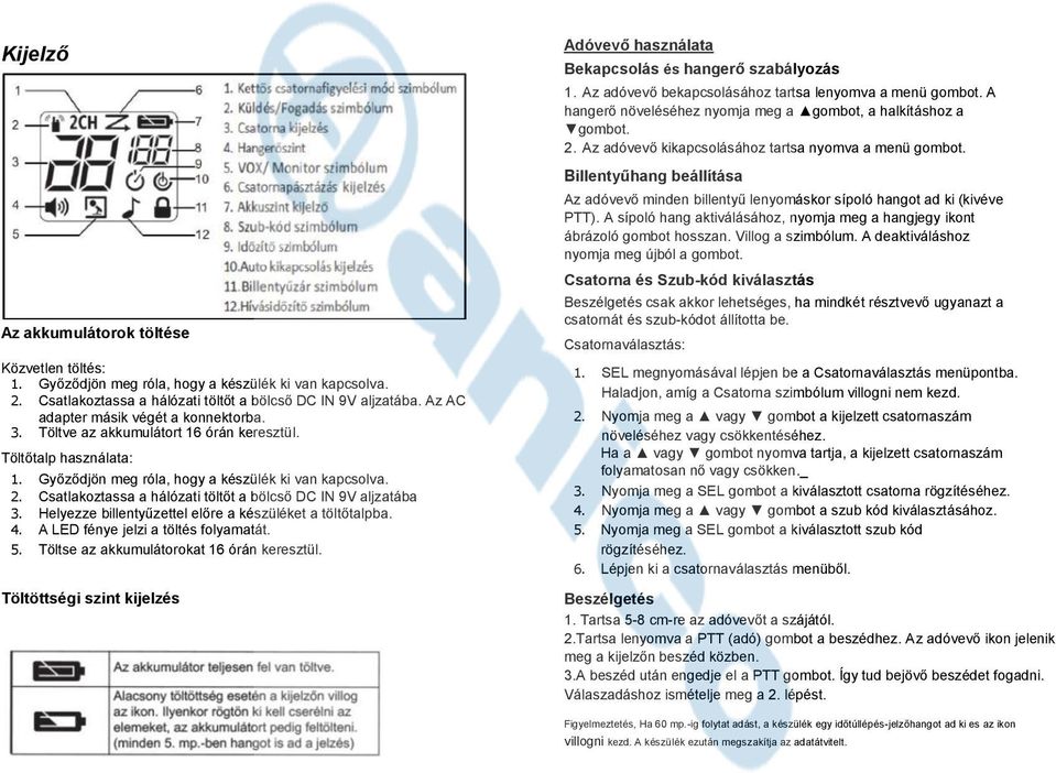 Csatlakoztassa a hálózati töltőt a bölcső DC IN 9V aljzatába 3. Helyezze billentyűzettel előre a készüléket a töltőtalpba. 4. A LED fénye jelzi a töltés folyamatát. 5.