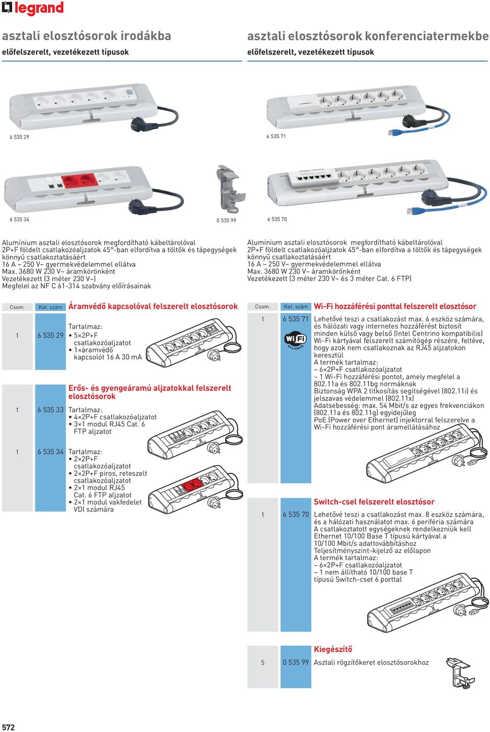 3680 W 230 V~ áramkörönként Vezetékezett (3 méter 230 V~) Megfelel az NF C 61-314 szabvány előírásainak Alumínium  3680 W 230 V~ áramkörönként Vezetékezett (3 méter 230 V~ és 3 méter Cat. 6 FTP) Csom.