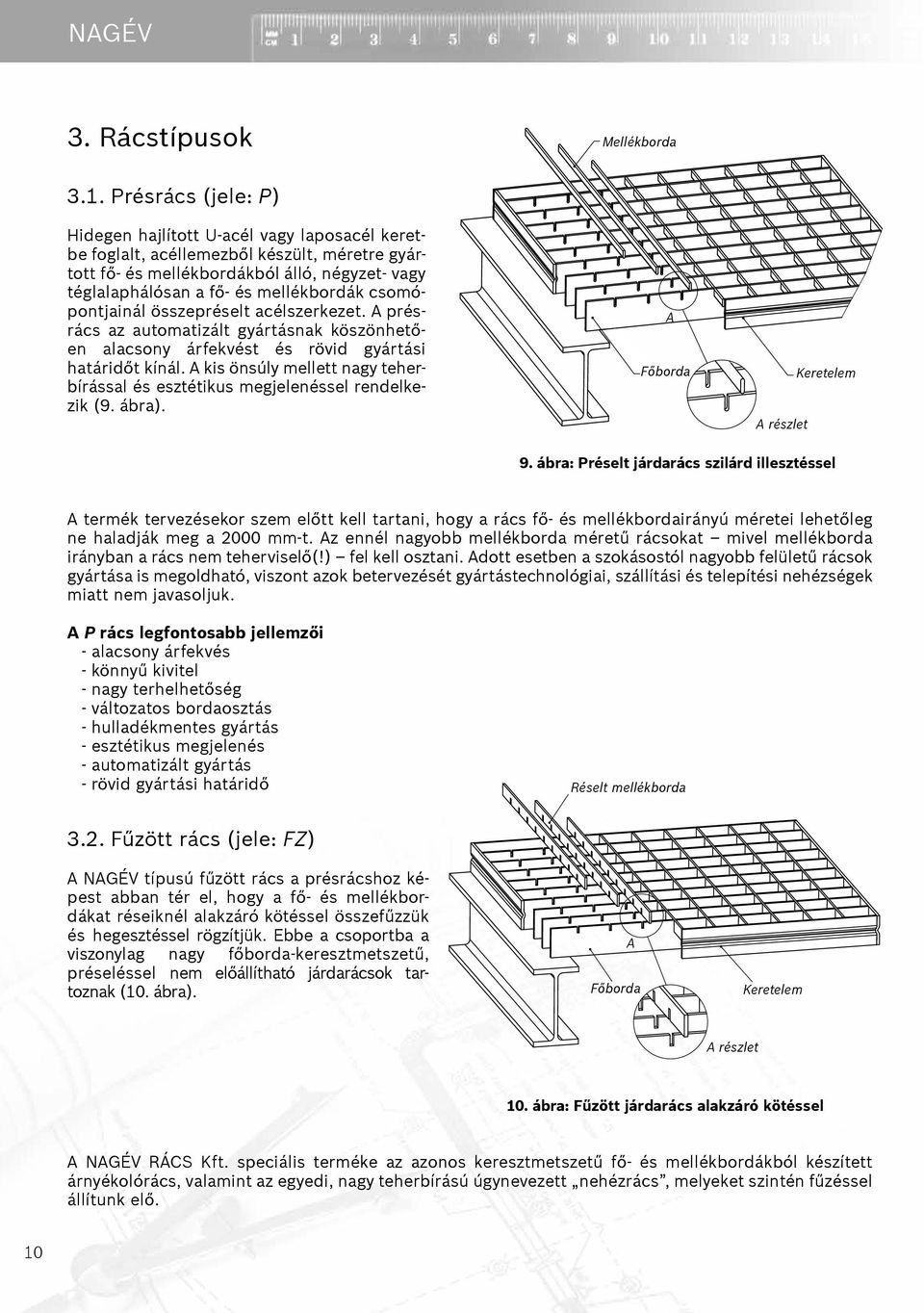csomópontjainál összepréselt acélszerkezet. A présrács az automatizált gyártásnak köszönhetően alacsony árfekvést és rövid gyártási határidőt kínál.