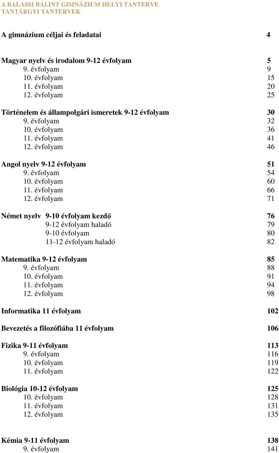 évfolyam 66 12. évfolyam 71 Német nyelv 9-10 évfolyam kezdő 76 9-12 évfolyam haladó 79 9-10 évfolyam 80 11-12 évfolyam haladó 82 Matematika 9-12 évfolyam 85 9. évfolyam 88 10. évfolyam 91 11.