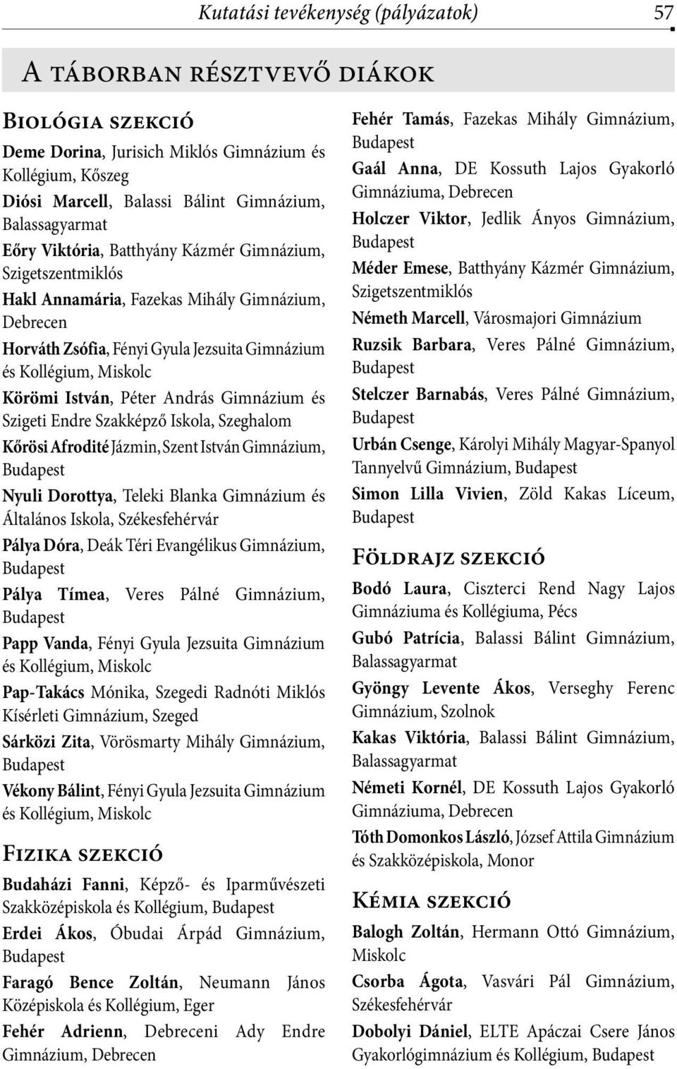 Péter András Gimnázium és Szigeti Endre Szakképző Iskola, Szeghalom Kőrösi Afrodité Jázmin, Szent István Gimnázium, Nyuli Dorottya, Teleki Blanka Gimnázium és Általános Iskola, Székesfehérvár Pálya