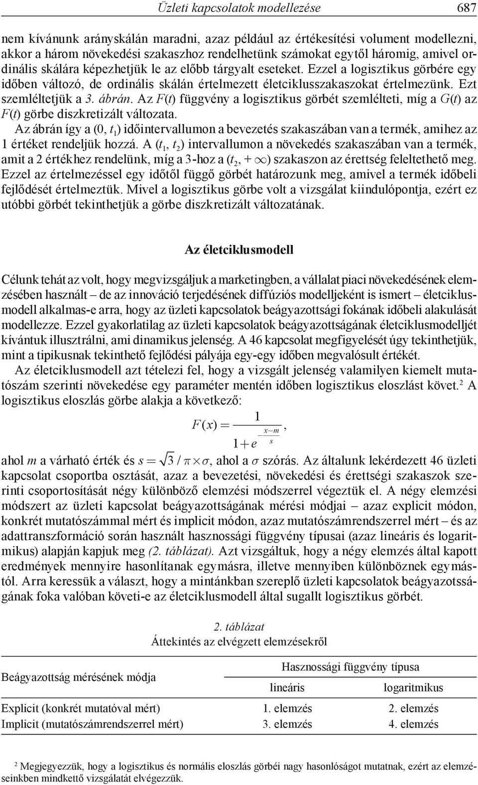 ábrán. Az F(t) függvény a logisztikus görbét szemlélteti, míg a G(t) az F(t) görbe diszkretizált változata.