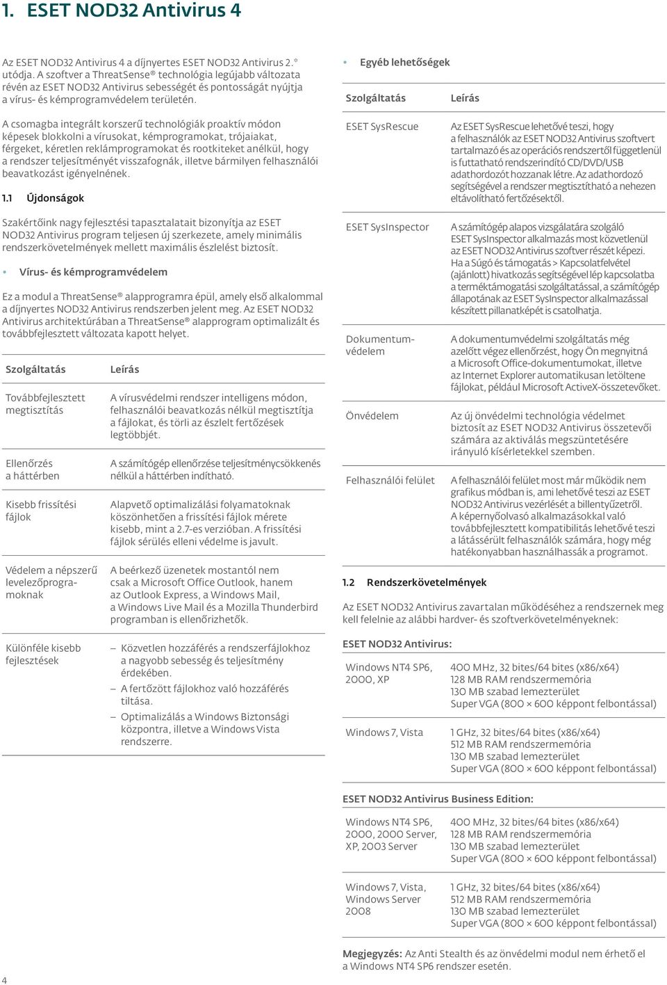 Egyéb lehetőségek Szolgáltatás Leírás A csomagba integrált korszerű technológiák proaktív módon képesek blokkolni a vírusokat, kémprogramokat, trójaiakat, férgeket, kéretlen reklámprogramokat és