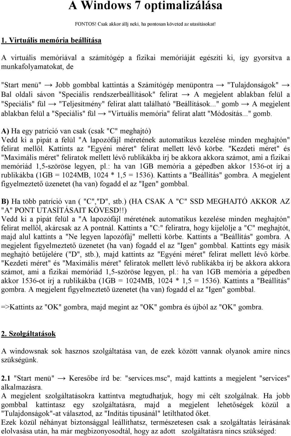 A Windows 7 optimalizálása - PDF Free Download