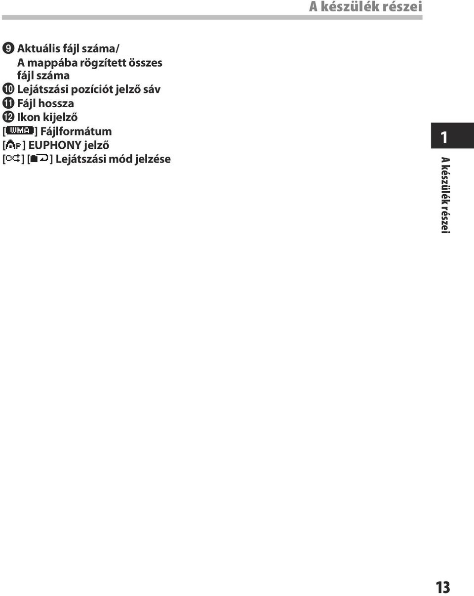sáv! Fájl hossza @ Ikon kijelző [ ] Fájlformátum [ ]