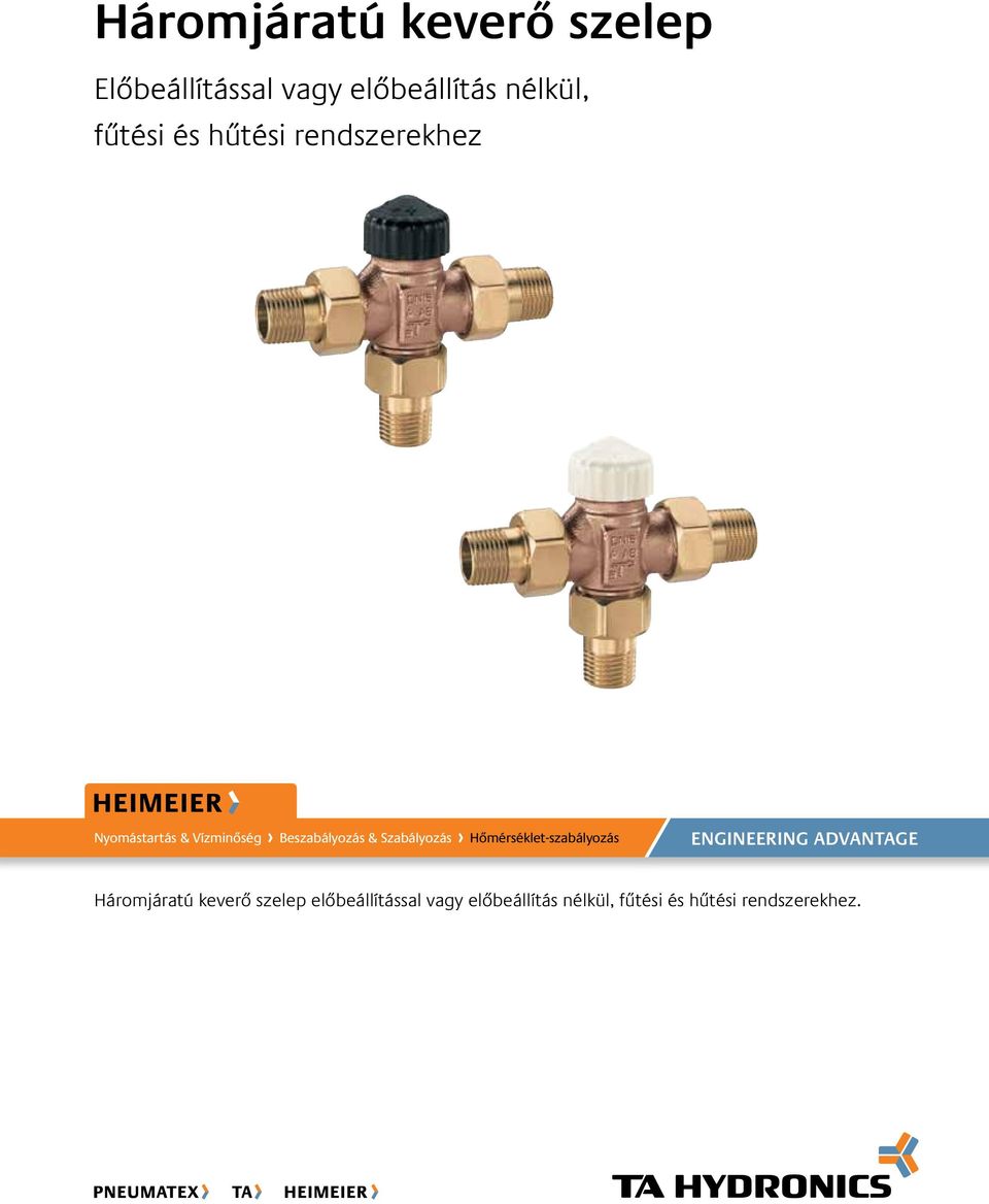 Beszabályozás & Szabályozás Hőmérséklet-szabályozás ENGINEERING AVANTAGE