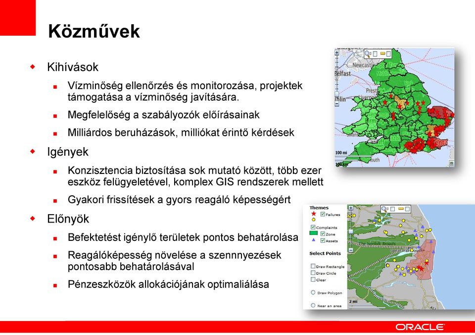 mutató között, több ezer eszköz felügyeletével, komplex GIS rendszerek mellett Gyakori frissítések a gyors reagáló képességért